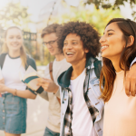 Students walking to college